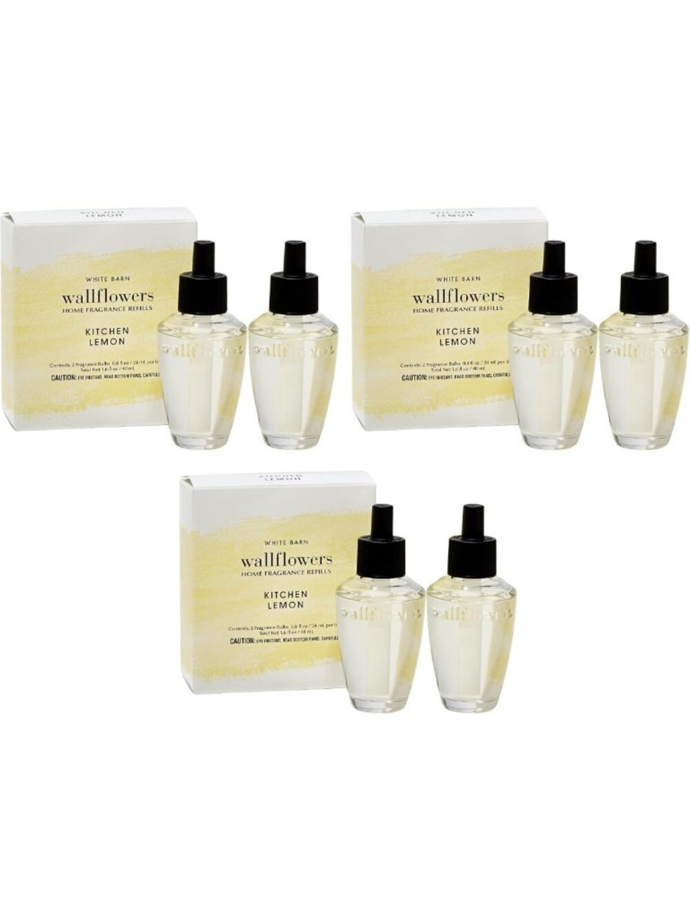 Kitchen Lemon Wallflower Refills - 6 Pack, Fresh Citrus Home Fragrance